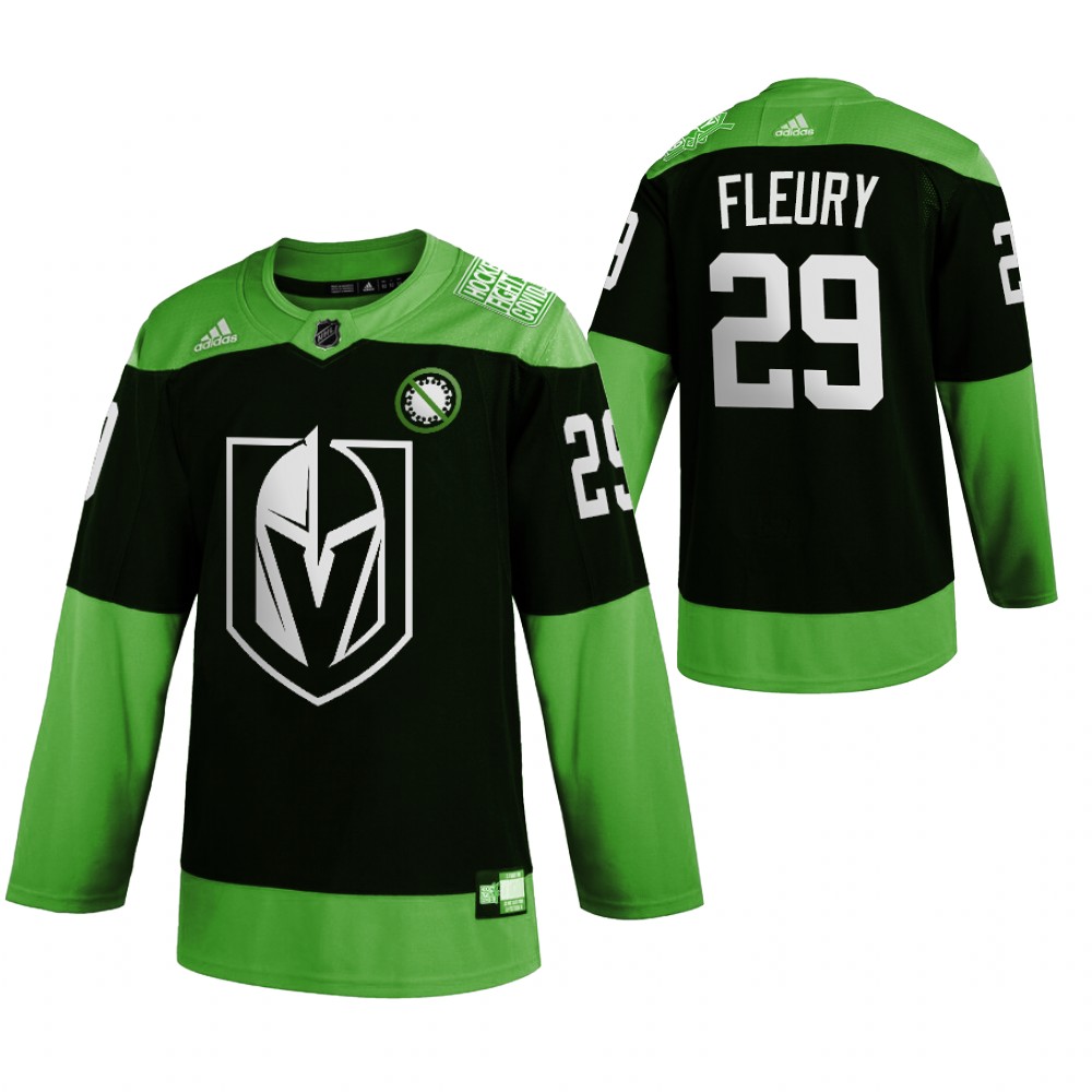 Vegas Golden Knights #29 Marc-Andre Fleury Men Adidas Green Hockey Fight nCoV Limited NHL Jersey